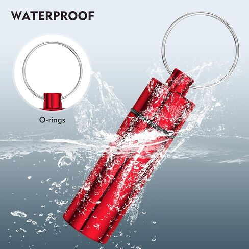 3 قطع حقيبة تنظيم حبوب الدواء للسفر مع سلسلة مفاتيح حامل حبوب للمحفظة وحقيبة حبوب الجيب للرجال، مناسبة للتخييم في الهواء الطلق والسفر (أسود، فضي، أحمر) in Kuwait