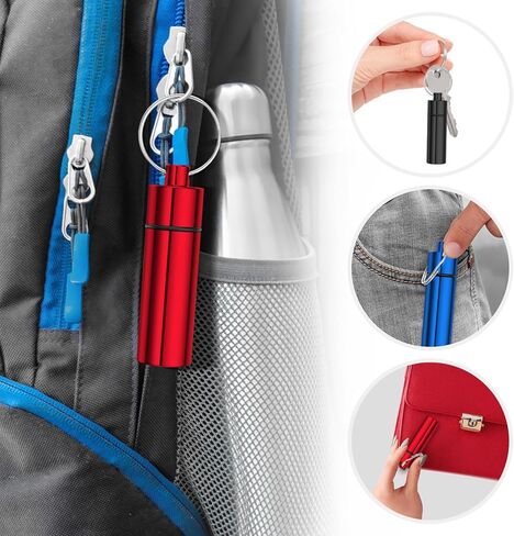 3 قطع حقيبة تنظيم حبوب الدواء للسفر مع سلسلة مفاتيح حامل حبوب للمحفظة وحقيبة حبوب الجيب للرجال، مناسبة للتخييم في الهواء الطلق والسفر (أسود، فضي، أحمر) in Kuwait