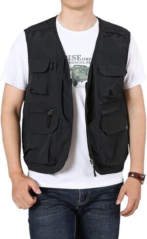 LOUECHY Men's Fishing Vest Lightweight Safari Travel Vest Utility Cargo Vest with Multi Pockets in Saudi Arabia