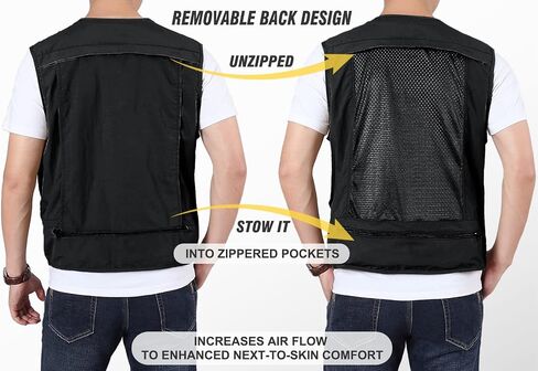 LOUECHY Men's Fishing Vest Lightweight Safari Travel Vest Utility Cargo Vest with Multi Pockets in Saudi Arabia
