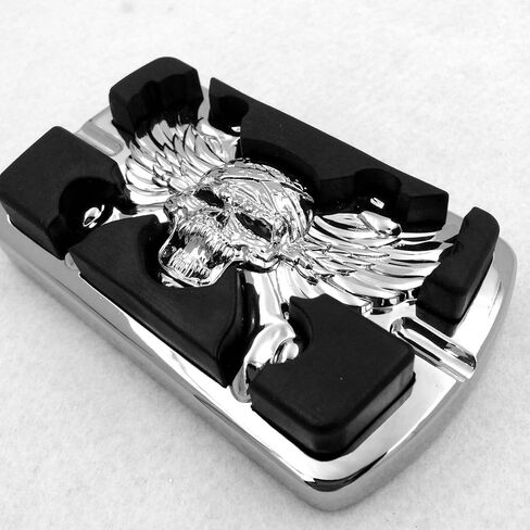 XKMT- شعار Wing Skull Zombie مطلي بالكروم متوافق مع دواسة فرامل Touring Softail وسادة كبيرة H-D [B013QAQPWW] in Kuwait
