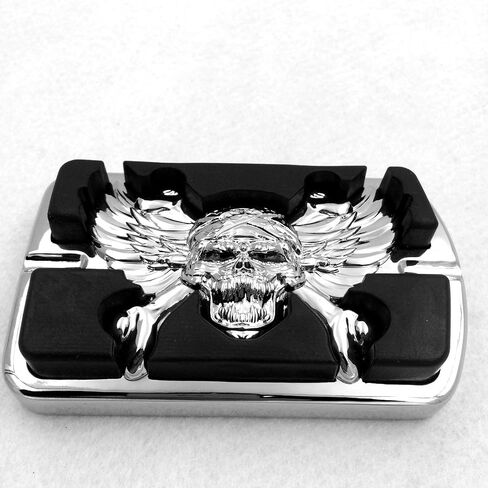 XKMT- شعار Wing Skull Zombie مطلي بالكروم متوافق مع دواسة فرامل Touring Softail وسادة كبيرة H-D [B013QAQPWW] in Kuwait