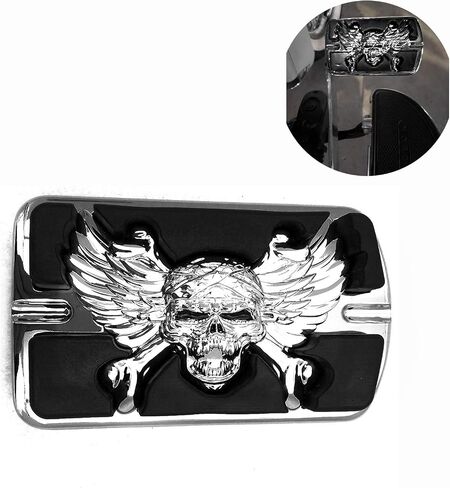 XKMT- شعار Wing Skull Zombie مطلي بالكروم متوافق مع دواسة فرامل Touring Softail وسادة كبيرة H-D [B013QAQPWW] in Kuwait