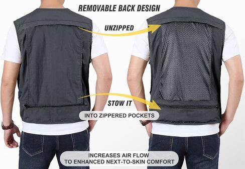 LOUECHY Men's Fishing Vest Lightweight Safari Travel Vest Utility Cargo Vest with Multi Pockets in Saudi Arabia