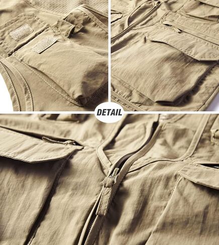 سترة LOUECHY الرجالية لصيد الأسماك خفيفة الوزن للسفر وسفاري، سترة شحن متعددة الجيوب مع جيوب متعددة in Kuwait