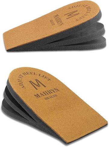 رفع كعب تقويمي قابل للتعديل لاختلافات طول الساق وآلام الكعب، والإصابات الرياضية، والتهاب وتر العرقوب، ونعال زيادة الارتفاع (بني 6 طبقات، متوسط) in Kuwait