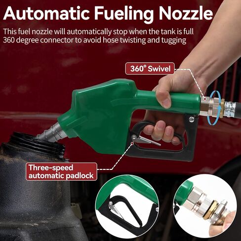 YITAMOTOR Diesel Fuel Caddy 26 Gallon, Portable Fuel Tank with 12V Electric Transfer Pump Diesel Fuel Tank with Auto Fueling Nozzle & 360°Swivel Connector, Red in Saudi Arabia