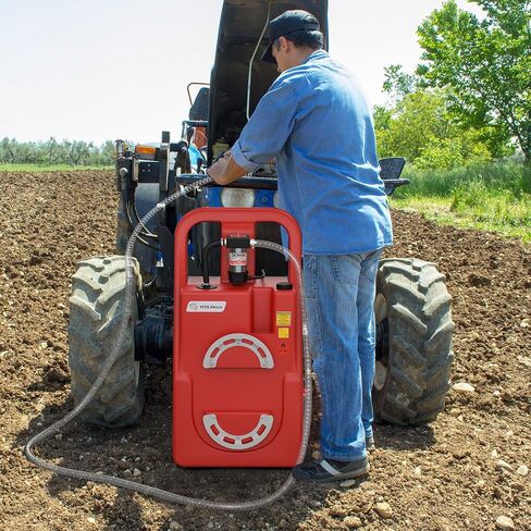 YITAMOTOR Diesel Fuel Caddy 26 Gallon, Portable Fuel Tank with 12V Electric Transfer Pump Diesel Fuel Tank with Auto Fueling Nozzle & 360°Swivel Connector, Red in Saudi Arabia