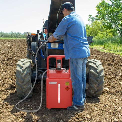 YITAMOTOR Diesel Fuel Caddy 26 Gallon, Portable Fuel Tank with 12V Electric Transfer Pump Diesel Fuel Tank with Auto Fueling Nozzle & 360°Swivel Connector, Red in Saudi Arabia