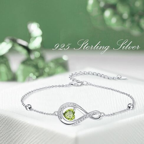 KINGWHYTE Infinity Bracelet 925 Sterling Silver Infinity Bracelets with Heart Zircon Adjustable Wome's Bracelet Jewelry Birthday Anniversary Christmas Gifts for Women in Kuwait