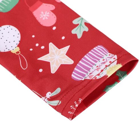 Christmas Toddler Girls Dress Santa Claus Snowman Print Dresses Red Long Sleeve 2-8Y in Kuwait