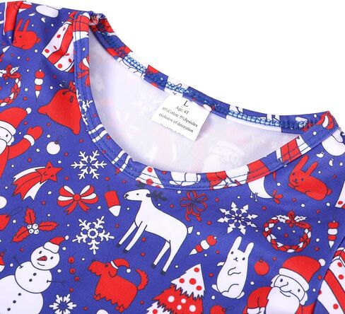 Christmas Toddler Girls Dress Santa Claus Snowman Print Dresses Red Long Sleeve 2-8Y in Kuwait