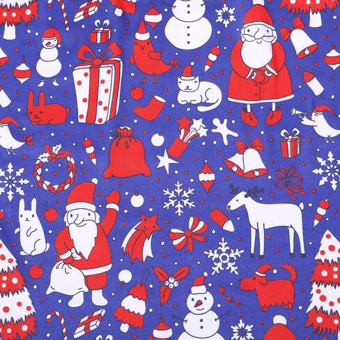 Christmas Toddler Girls Dress Santa Claus Snowman Print Dresses Red Long Sleeve 2-8Y in Kuwait