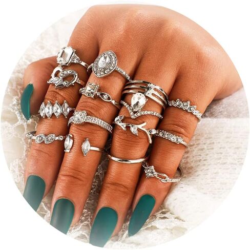 Dcfywl731 Knuckle Rings Set for Women Stackable Midi Finger Rings Boho Stacking Rings Vintage Cute Rings Jewelry Gift in Saudi Arabia