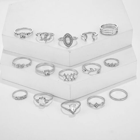 Dcfywl731 Knuckle Rings Set for Women Stackable Midi Finger Rings Boho Stacking Rings Vintage Cute Rings Jewelry Gift in Saudi Arabia