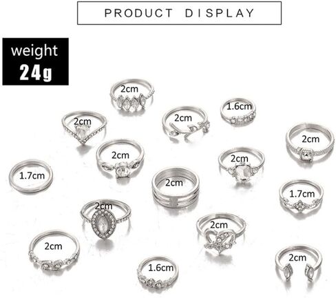 Dcfywl731 Knuckle Rings Set for Women Stackable Midi Finger Rings Boho Stacking Rings Vintage Cute Rings Jewelry Gift in Saudi Arabia