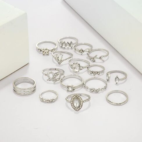 Dcfywl731 Knuckle Rings Set for Women Stackable Midi Finger Rings Boho Stacking Rings Vintage Cute Rings Jewelry Gift in Saudi Arabia