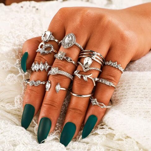 Dcfywl731 Knuckle Rings Set for Women Stackable Midi Finger Rings Boho Stacking Rings Vintage Cute Rings Jewelry Gift in Saudi Arabia