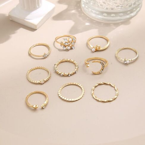 Dcfywl731 Knuckle Rings Set for Women Stackable Midi Finger Rings Boho Stacking Rings Vintage Cute Rings Jewelry Gift in Saudi Arabia
