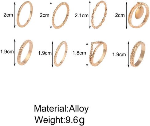 Dcfywl731 Knuckle Rings Set for Women Stackable Midi Finger Rings Boho Stacking Rings Vintage Cute Rings Jewelry Gift in Saudi Arabia