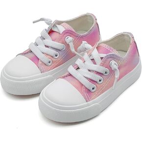 Kids Girls Boys Canvas Sneakers Slip on Walking Shoes Lightweight Tennis Running School Casual Classic Sneakers Little Big Kids