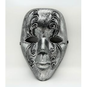 Full Face Masquerade Mask Venetian Mask Sliver Masquerade Mask Vintage Style Full Face Mask Ancient Greek Roman Venice Mask for Men