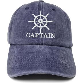 Captain Hat for Men Women, Gifts for Boat Owners, Navy Blue Embroidered Boating Baseball Cap, Marine Sailor Adjustable Hat