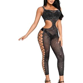 Sparkly Fishnet Bodysuit Fit 0-18, Sexy Rave Outfits, Fishnets Lingerie Plus Size, Bodystocking For Curvy Women