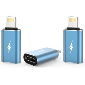 TechMatte USB C Type C to Lightning Adapter Cable, [3 Pack] 1.8-2.2A 15W Fast Charging Support Data Sync, Compatible for iPhone iPad iPod AirPods, Not for Headphones/OTG Android, 1 Grey + 2 Black