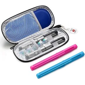 Insulin Cooler Travel Case, Portable Insulin Travail Case, Insulin Cooling Case Insulated Organizer for Insulin Pens，Includes Type1 Diabetes Tag and NFC Edit Business Cards（Blue）