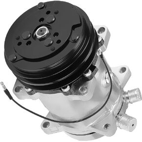 HC5001C AC Compressor with Clutch Compatible with Sanden 508 AC Compressor 2-Groove V-Belt Black Clutch HC5001C, Chrome, Replace OE Number HC5001C in Kuwait