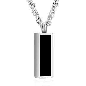 SOITIS Personalized Cylinder Cremation Jewelry for Ashes Custom Urn Necklace for Ashes Stainless Steel Memorial Urn Pendant Necklace