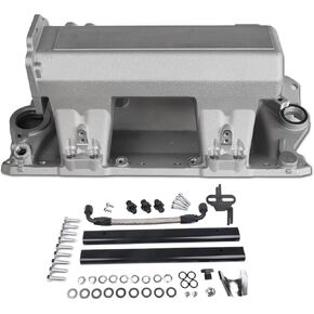 7137 Intake Manifold Aluminum Pro-Flo XT EFI Multi-Port Compatible with SBC Chevy Small Block 283 302 305 350 400 V8 Engine Cast Finish Non-EGR 1500-6500 rpm