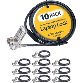 StarTech.com 6.5ft (2m) Laptop Cable Lock - 4 Digit Combination Laptop/Desktop Security Cable Lock for K-Slot Devices/Computers/Monitors - Portable Anti-Theft Vinyl Coated Steel Cable Lock (LTLOCK4D)