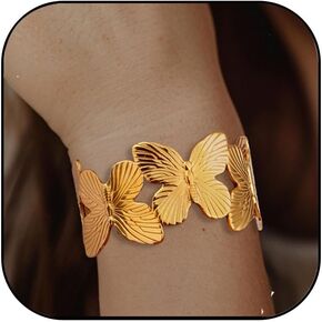 Gold Cuff Bracelets For Women ​Wide Cuff Bracelets For women Gold bangles for women Boho Chunky Gold Bangles Vintage Open Cuff 18K Gold Plated Non Tarnish Bangles Jewelry