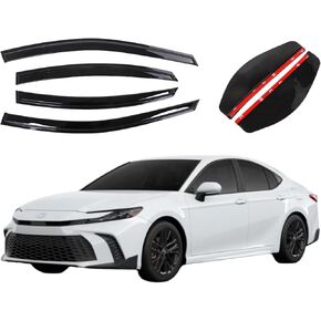 Outside Mount Extra Durable rain Guards for 2025 2026 Toyota Camry LE SE XLE XSE Window deflectors Vent Window Visors 4 Pieces and 2 Pieces of rain brow