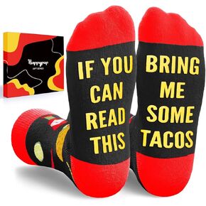 HAPPYPOP Taco Socks For Men - Funny Taco Gifts Mexican Dad, Food Socks Men, Bring Me Tacos, Mexican Socks