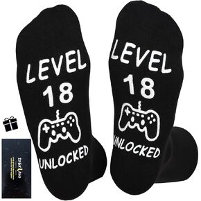 ZXGXLAW Christmas Birthday Gifts for 18th Old Teen Boy Girls, Funny Socks for Men 18 Year Old Male Gamer