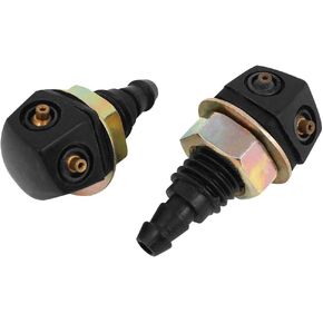 uxcell Car Vehicle Plastic Front Windshield Washer Sprayer Nozzle Black 2 Pcs