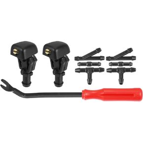 X AUTOHAUX 9pcs Front Windshield Wiper Washer Nozzle Spray Jet Kit 3W7Z-17603-AA for Ford F-150 for Flex for Crown Victoria 2003-2011