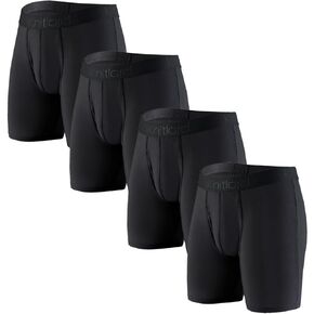 KNITLORD Men's Underwear Boxer Briefs Viscose Breathable Boxers Underwear for Man 4 Pack