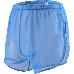 Mens Sexy Underwear Transparent Boxer Briefs Shorts Ultra Thin Split Side Mesh See Through Sexy Underpants