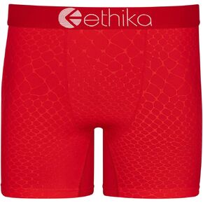Ethika Mens MID Boxer Brief | Embossed Python -Red-