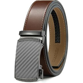 CHAOREN Mens Belt Leather Ratchet Belt - Customizable Fit, Effortless Style (35mm)