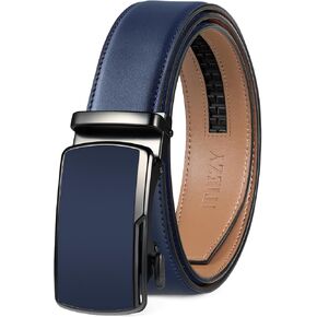 ITIEZY Ratchet Belts for Men - Mens Belts Leather Click Belt for Casual Dress 1 3/8" Adjustable Slide Belt, Cut for Exact Fit