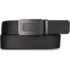 WOLVERINE Men's Durable Nylon Webbing Ratchet Buckle Work Belt with Leather Lining