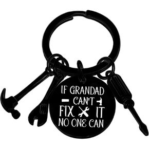 Nimteve Grandpa Christmas Birthday Gifts Black Grandpa Keychain Presents from Granddaughter Grandson Father's Day Gifts