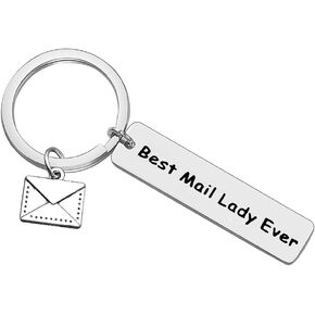 Vadaka Appreciation Jewelry for Post Service Worker Gifts Keychain for Woman Thank You Gift for Postal Worker Mail Carrier Keychain for Mailwomen Post Carrier Gifts Best Mail Lady Ever Keyring