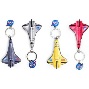 Keychain (4 Colors/Pack) NASA Space Shuttle, 3D Engraving Handpainted Key Chain, Durable Soft PVC Airplane Models Key Ring, Decoration Key Holder Suits for Adult Teenagers Bags, Keys, Gift.