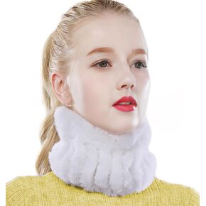 Real Rabbit Fur Headband Scarf for Women Knitted Womens Fur Neck Warmer Fur Hat